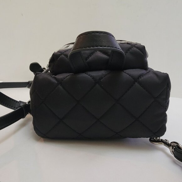 Moschino Black Mini Quilted Backpack In Fantasy Print Black - Picture 10 of 14